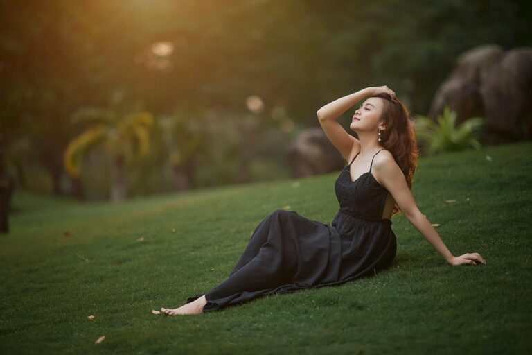 "Woman, nature, grass, sunset, portrait, dress, countryside, beauty, happiness, lifestyle, garden, model, fashion, style, colours trendz kurtis from a leading women's clothing shop in Kochi."